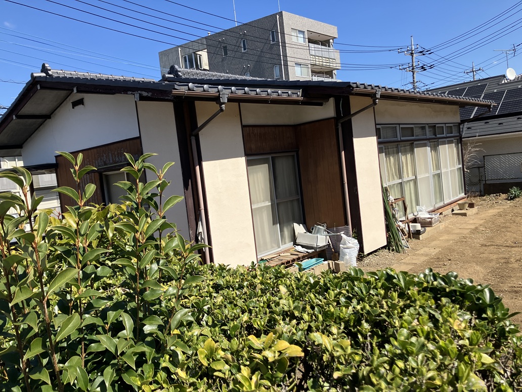 水戸市東赤塚　土地100坪　築古平家21坪　買取